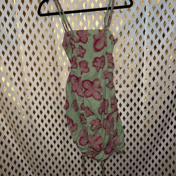 NWT Wild Fable Bodycon Dress floral green cut out size M - Picture 7 of 9